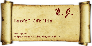 Mező Júlia névjegykártya